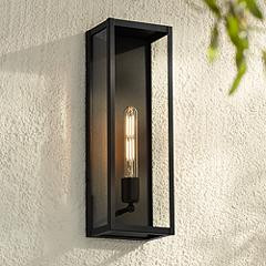 John Timberland Cornell 18" High Sand Black Box Outdoor Wall Light | www.lampsplus.com | Lamps Plus