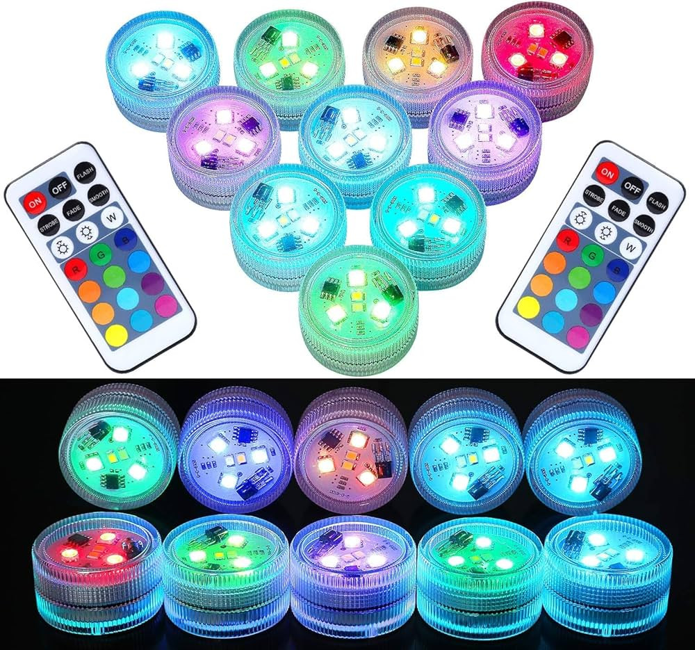Mini Submersible LED Lights with Remote Control - Small Tea Lights Underwater Lights Battery Powe... | Amazon (US)