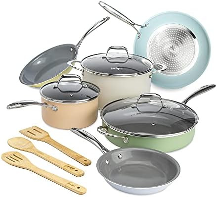 Goodful Nonstick Ceramic Cookware Set with Titanium-Reinforced Premium Non-Stick Coating, Dishwas... | Amazon (US)