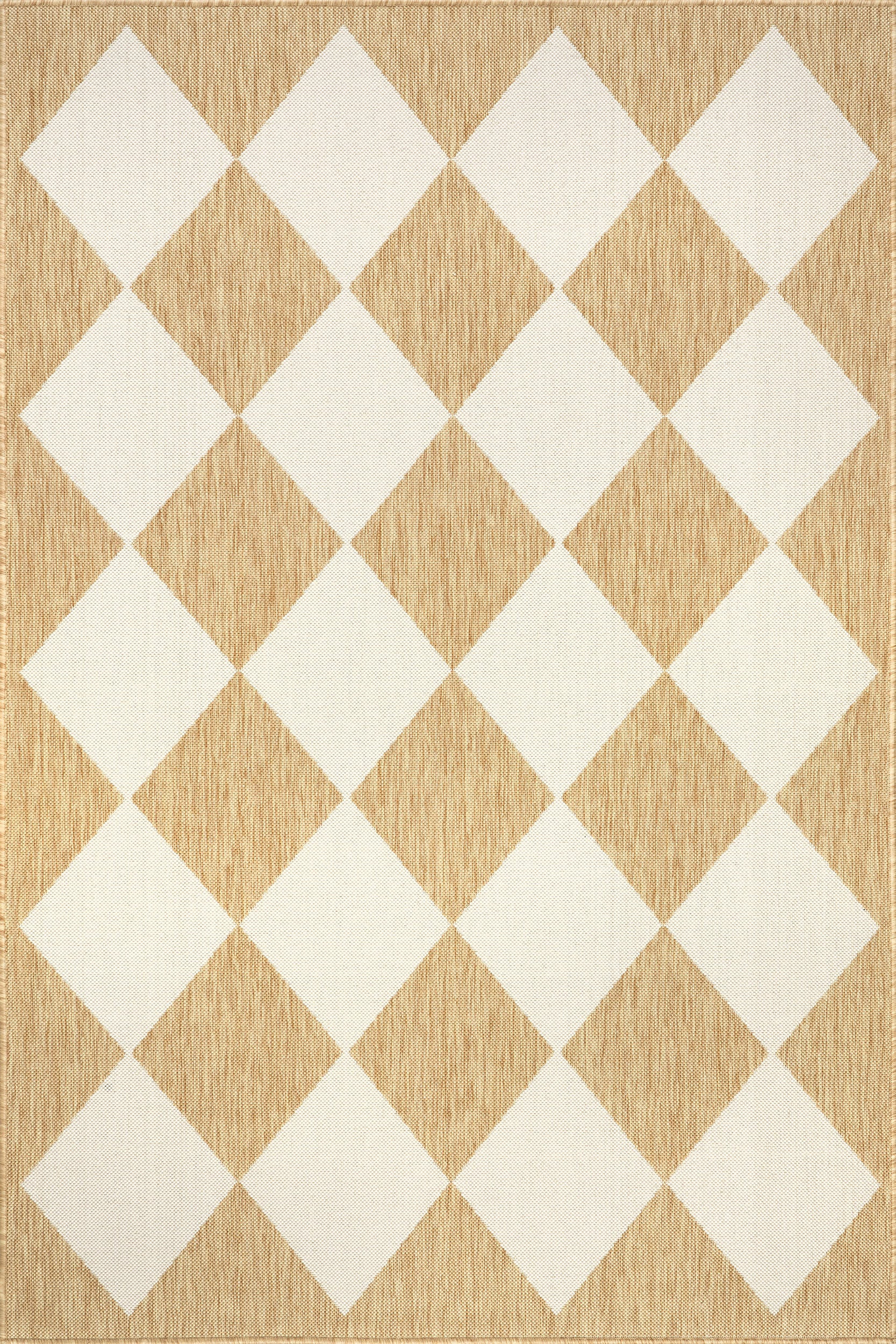 Adelaide Harlequin Indoor/Outdoor Rug | Tan | Rugs USA