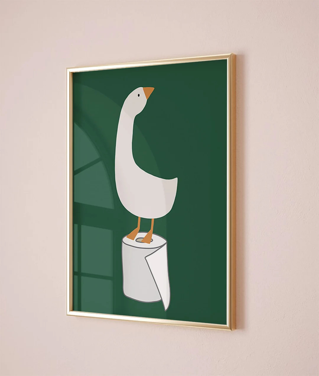 Bathroom Wall Decor, Silly Goose Bathroom Art Print , Toilet Paper, Bathroom Kids Art, Dark Green... | Etsy (US)