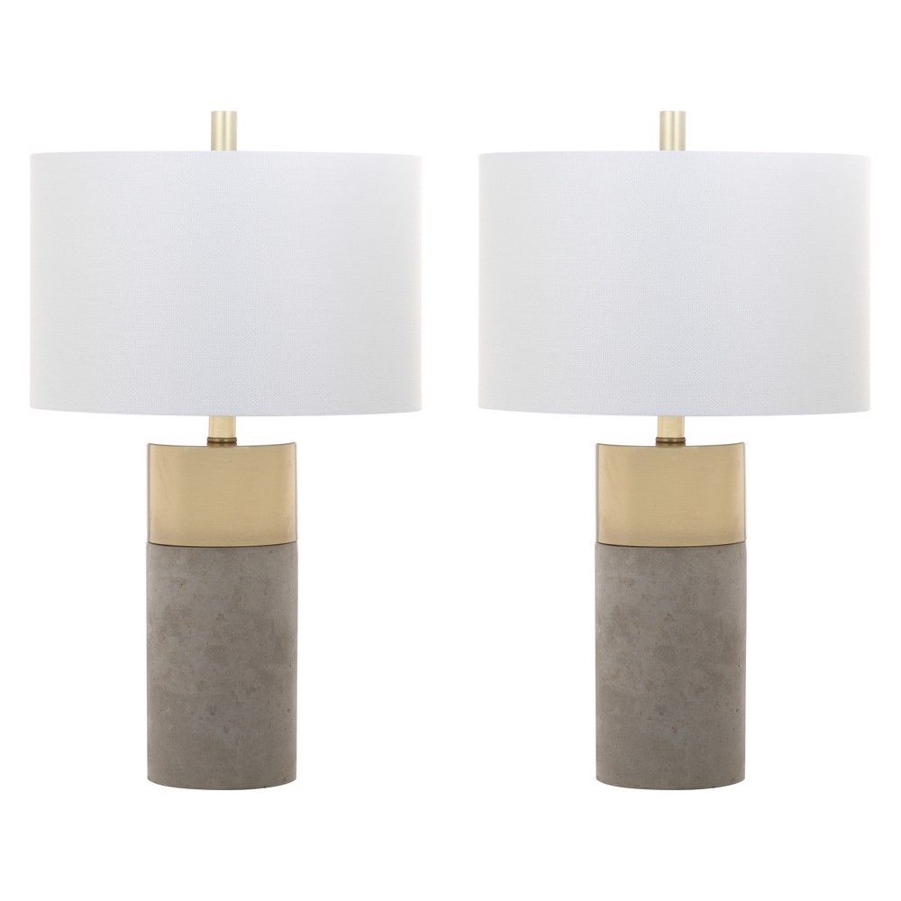 Oliver Table Lamp Gray 14""x14"" (Set of 2) (Includes Energy Efficient Light Bulb) - Safavieh | Target
