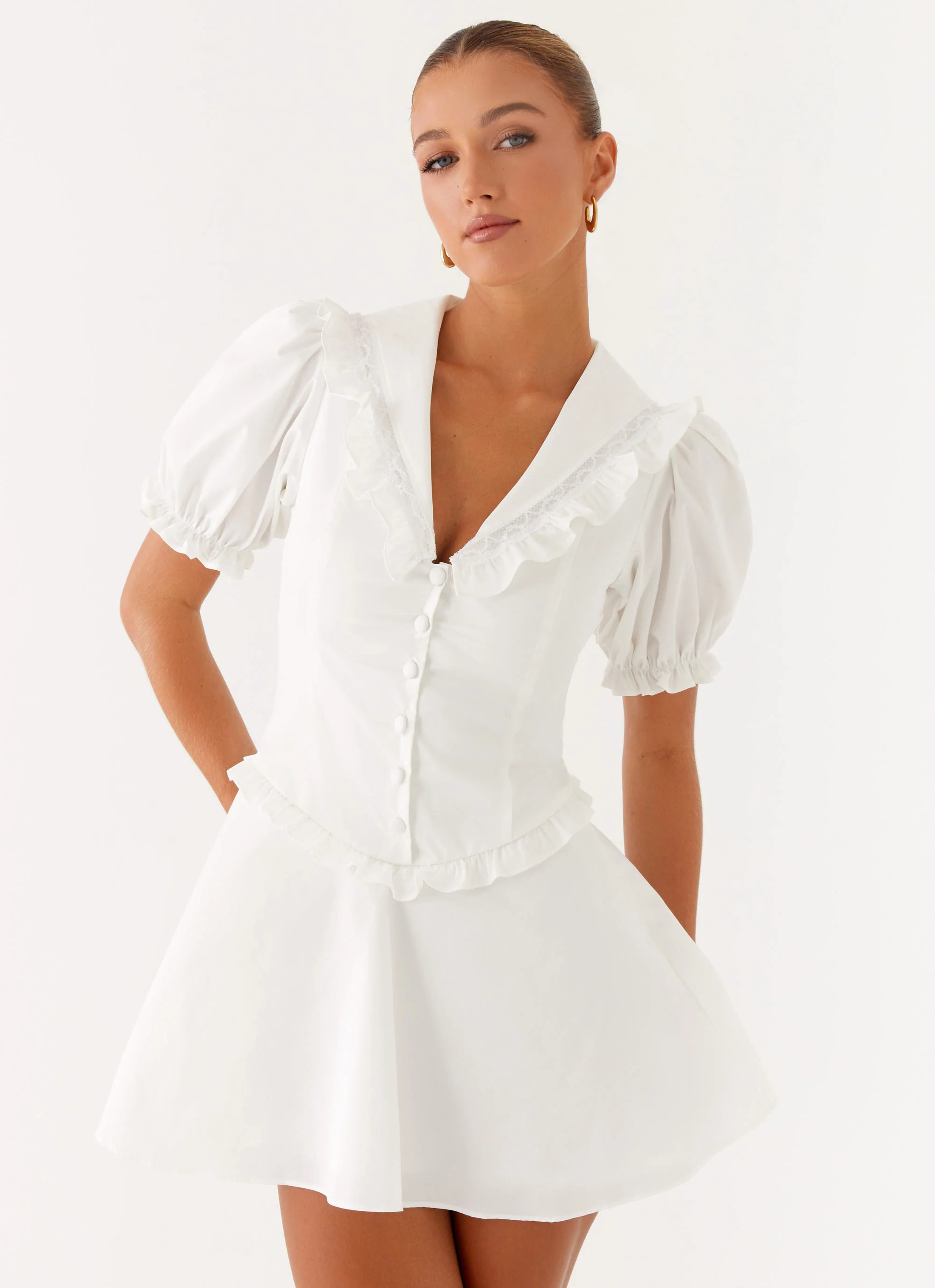 Seana Mini Dress - White | Peppermayo (Global)