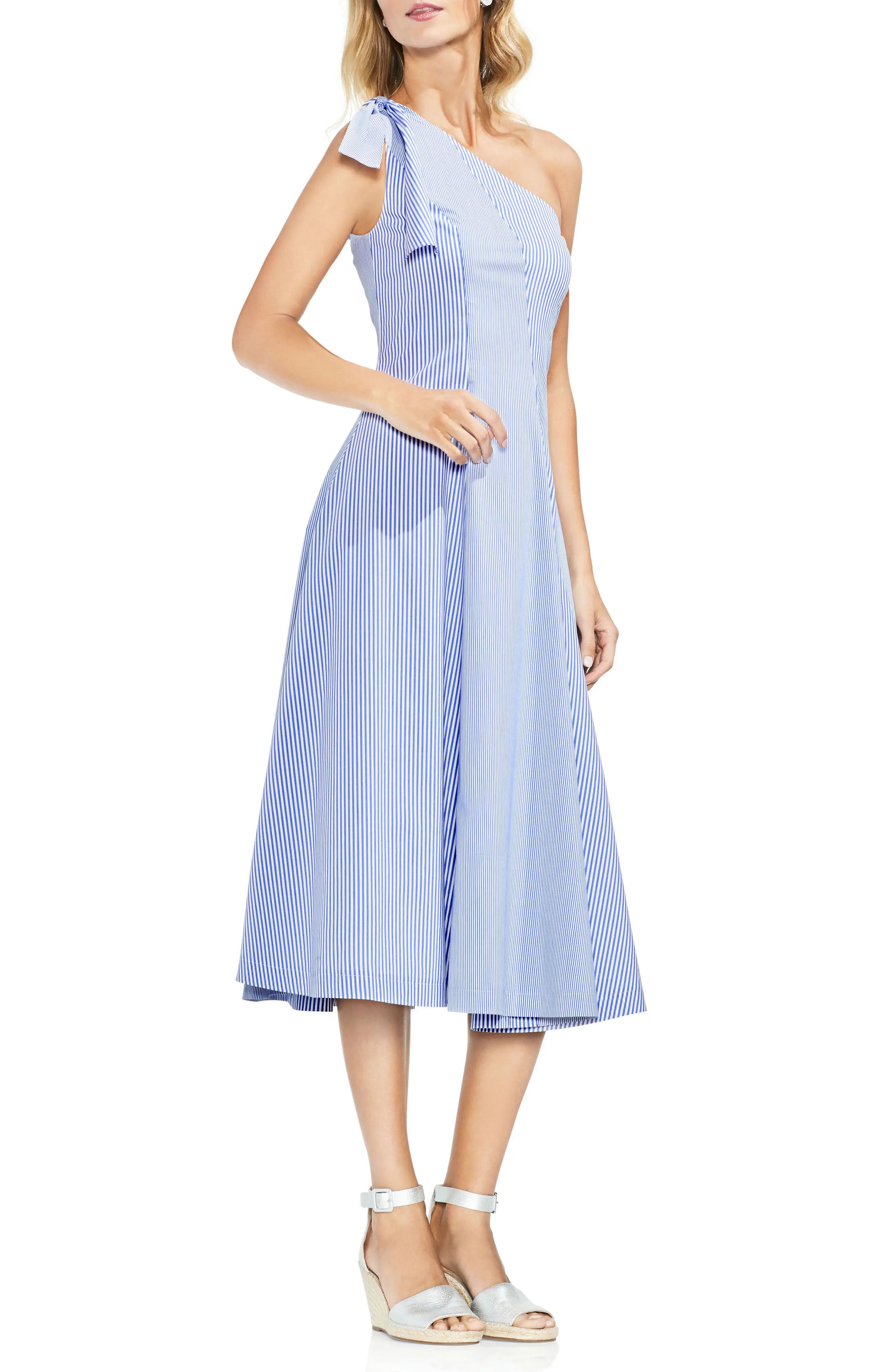 One-Shoulder Pinstripe Dress | Nordstrom