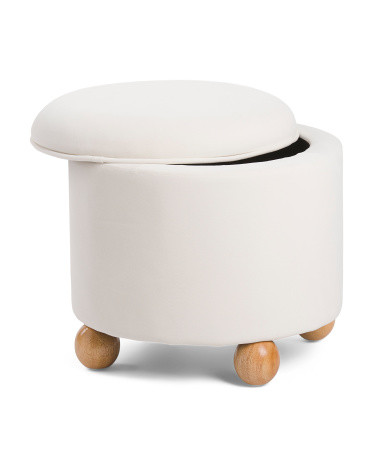 17in Velvet Storage Ottoman | TJ Maxx