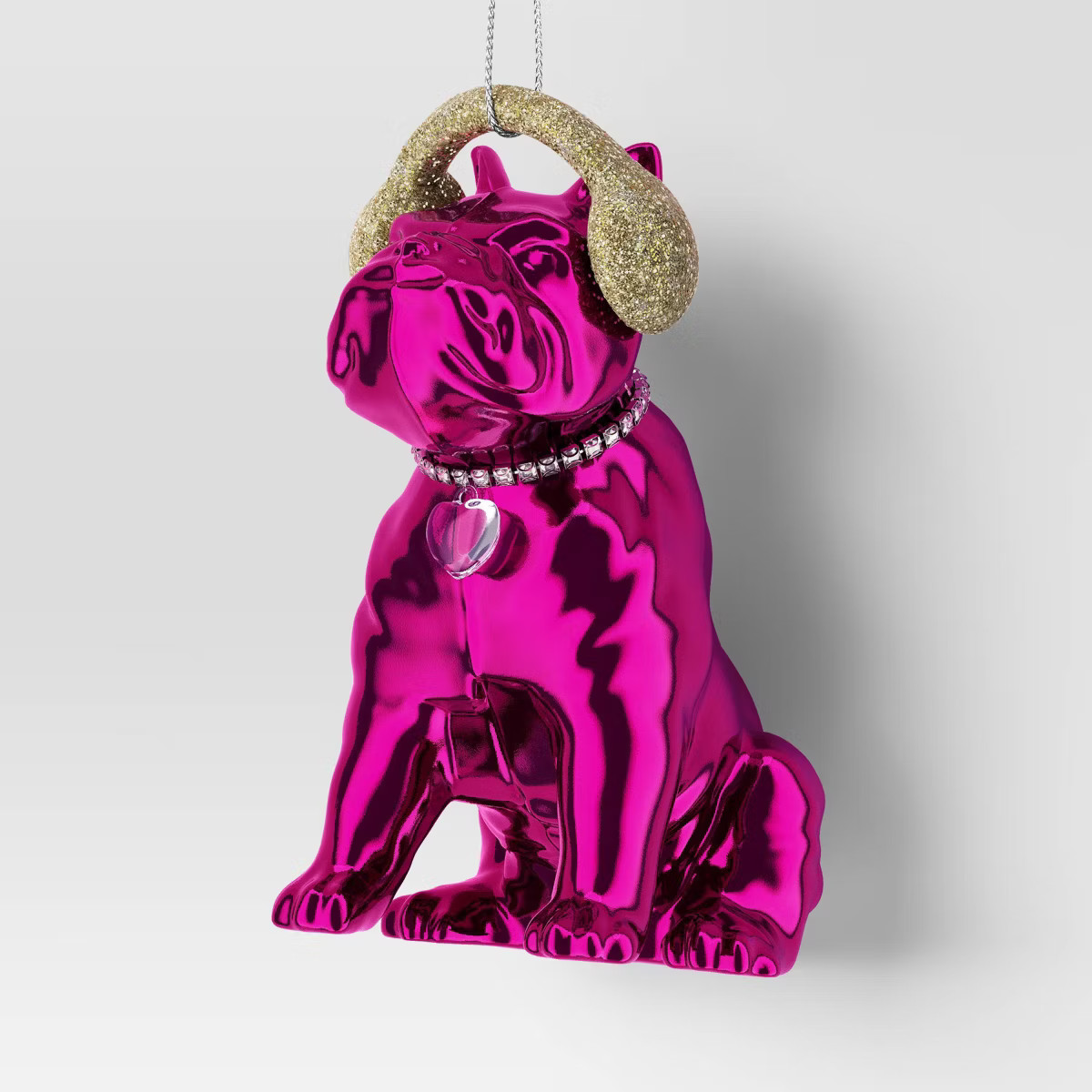4" Christmas Hot Pink Puppy with Glitter Earmuff Ornament - Wondershop™ | Target