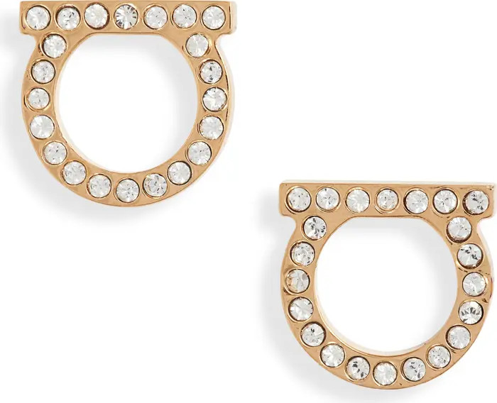 Salvatore Ferragamo Medium Pavé Gancio Stud Earrings | Nordstrom