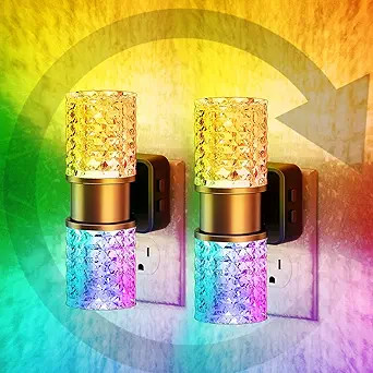 JandCase Night Lights Plug into Wall,2 Pack Color Changing Night Light for Kids, 3000K+RGB LED Ni... | Amazon (US)