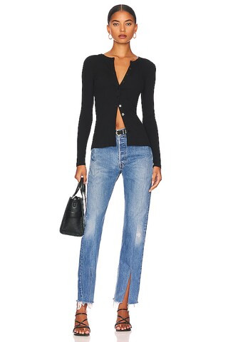 Sasha Button Top in Black | Revolve Clothing (Global)