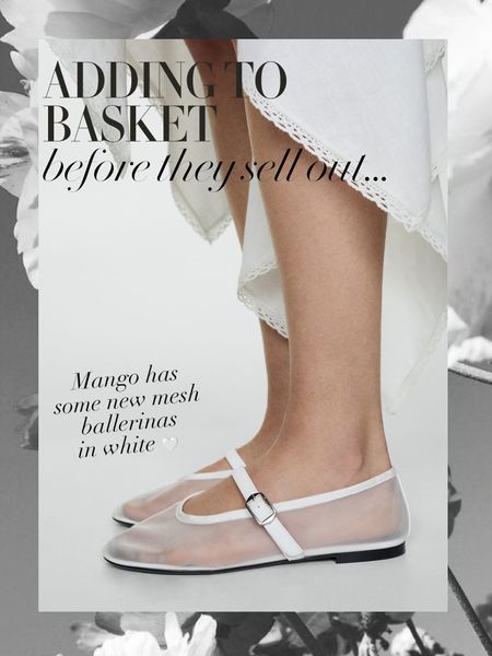 Mango has some new mesh ballerinas in white 🤍
Sheer ballet slippers | Ballerina flats | Mesh flat shoes | Summer shoes | Spring outfit ideas | Wedding flats | Bridal flat shoes | Holiday outfits | Pumps 

#LTKwedding #LTKworkwear #LTKshoecrush