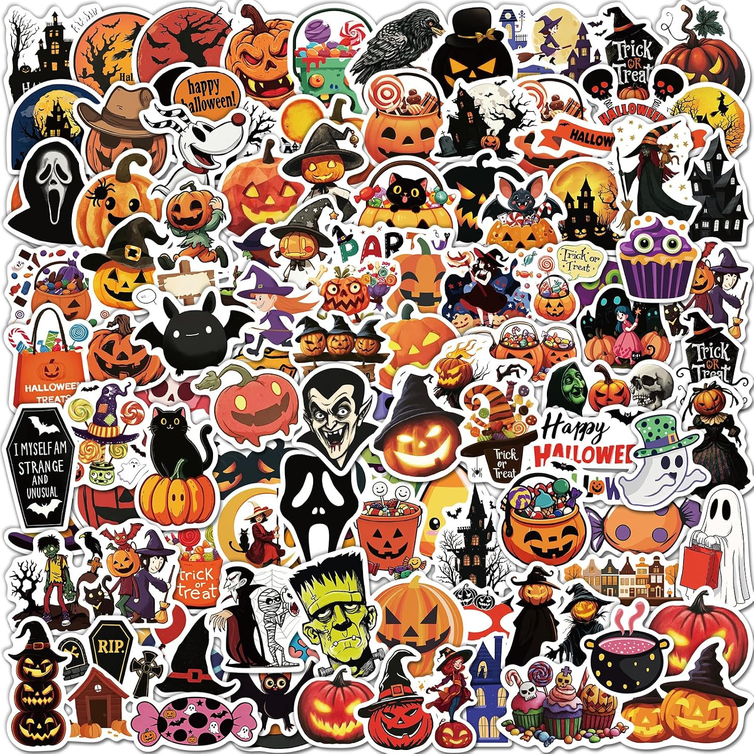 300 Pcs Halloween Pumpkin Stickers for Kids, Halloween Party Favors Gifts | Amazon (US)
