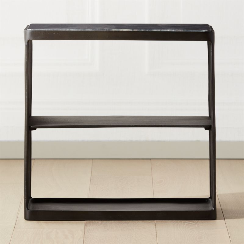 Quarry Black Marble Side Table + Reviews | CB2 | CB2