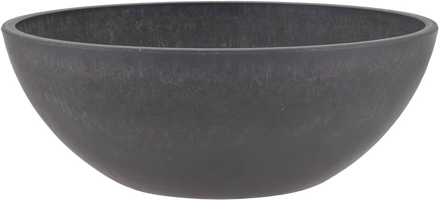 PSW Pot Collection M30DC 12-inch Plastic/Stone/Wood Composite Low Bowl Planter – No Drainage Ho... | Amazon (US)