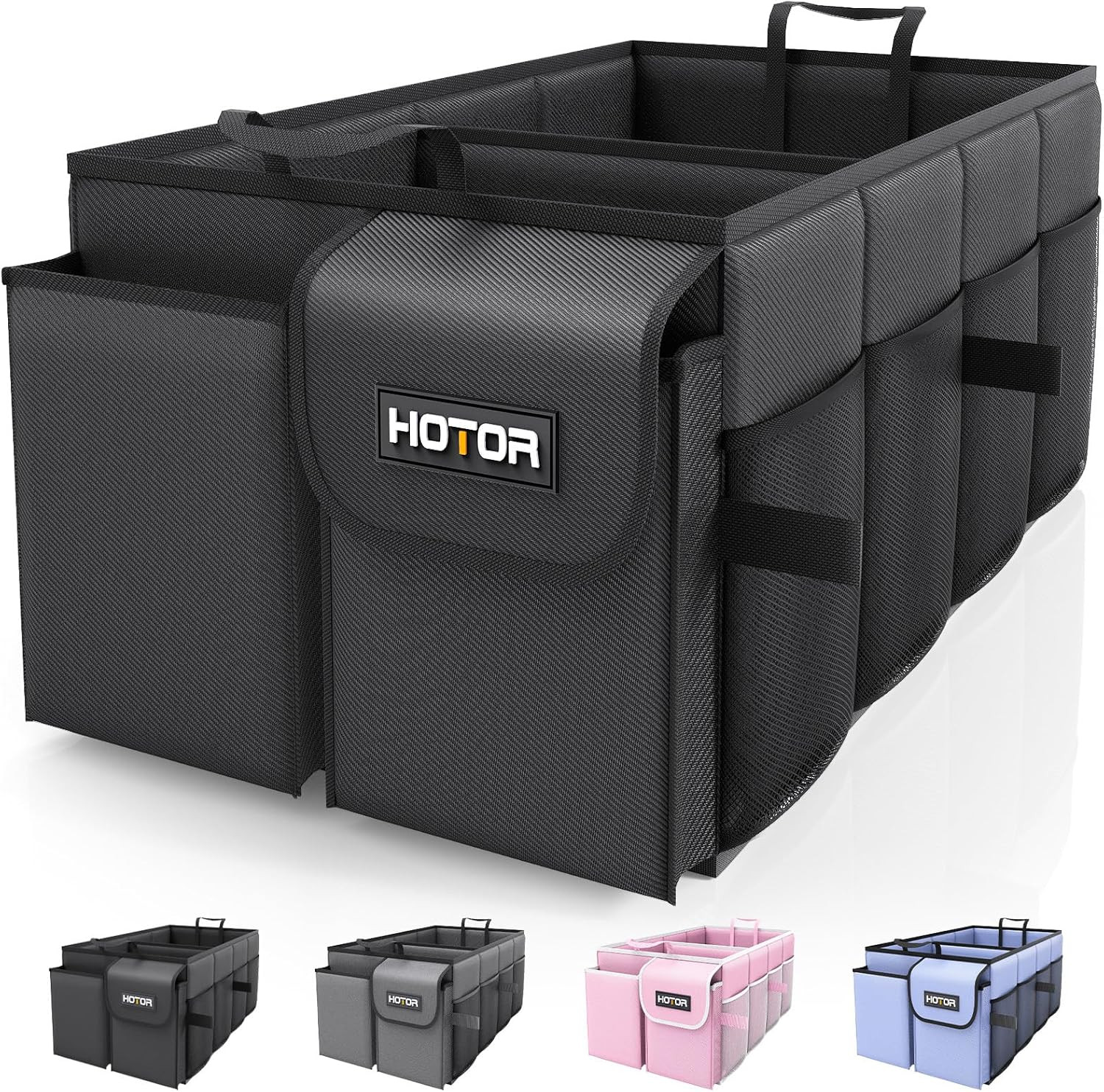 HOTOR Trunk Organizer - Car Organizer, Foldable Trunk organizer for SUVs & Sedans, Sturdy Car Org... | Amazon (US)