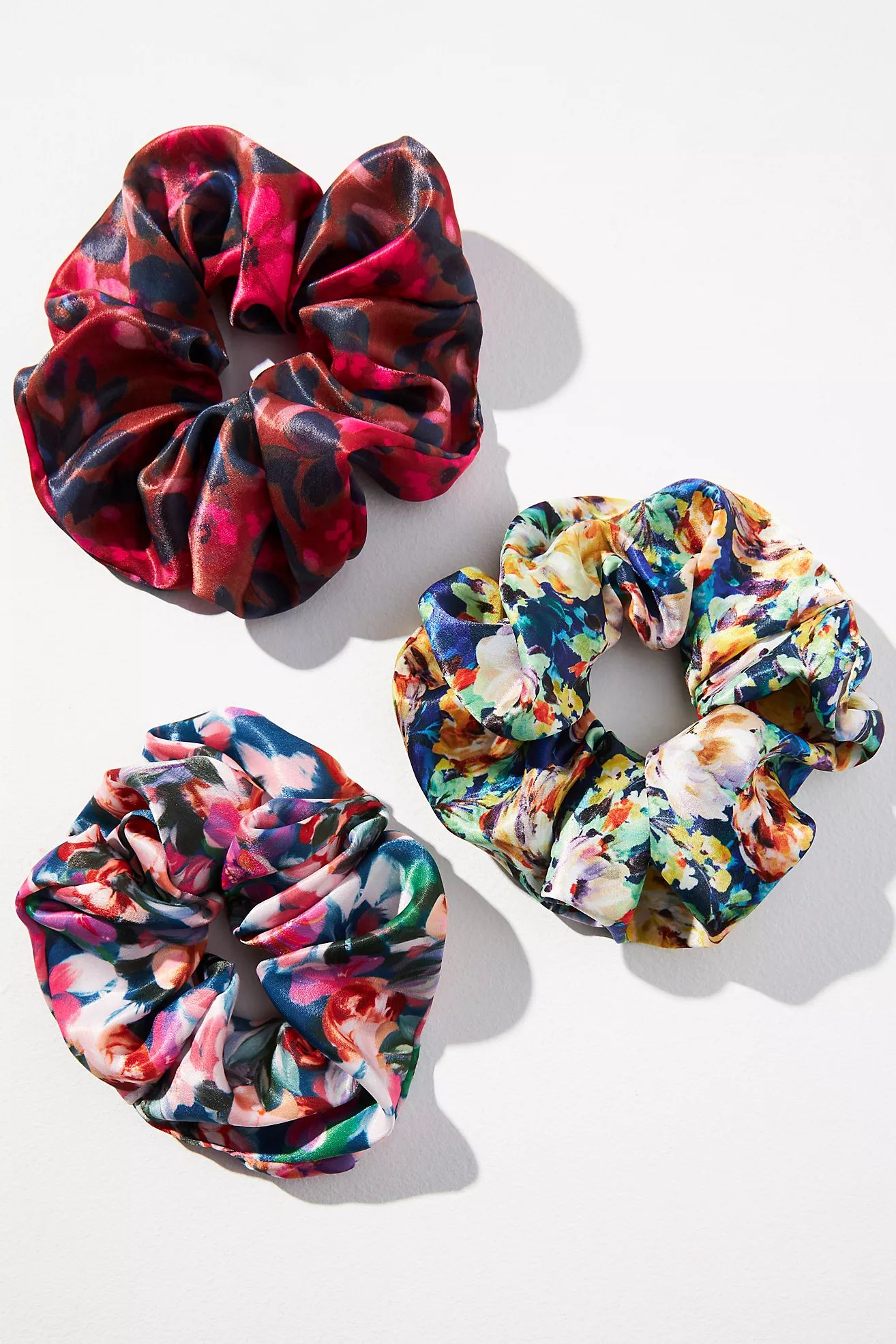 Kachel Hot Floral Scrunchies, Set of 3 | Anthropologie (US)