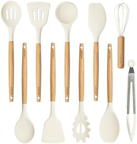 CAROTE Silicone Cooking Utensils Set, Kitchen Utensils Set 10 Pcs for cooking, BPA Free Spatula S... | Amazon (US)