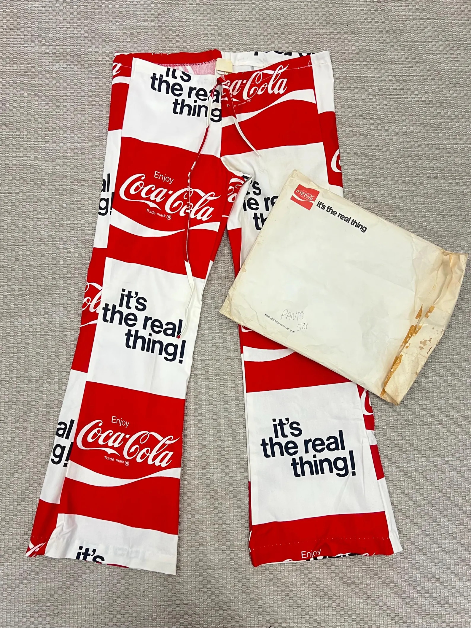 Vintage 1970's Coca-cola Coke beach pants Pop Art Pop Culture Cotton Logo Printed drawstring pant... | Etsy (Global)