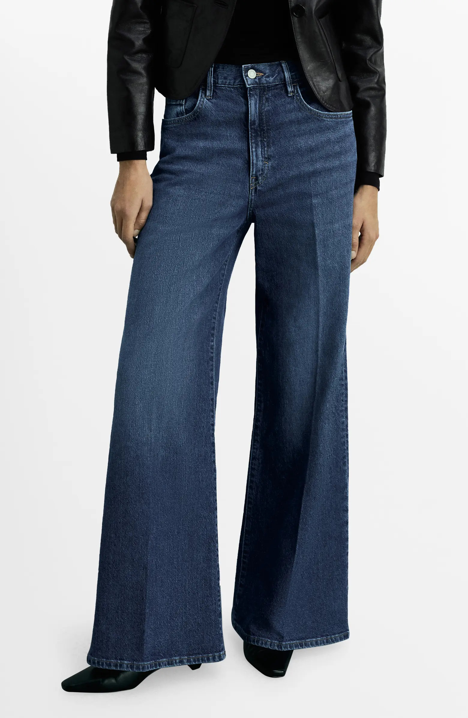 MANGO High Waist Wide Leg Jeans | Nordstrom | Nordstrom