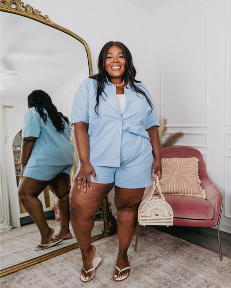 100% cotton linen set that’s a must have for your next summer vacay. I’m wearing a size 22 with plenty of stretch left on the shorts. This set comes up to a 24 and offers so many color options! 

Matching sets, two piece, button up shirt, shorts

#LTKStyleTip #LTKPlusSize #LTKFindsUnder50