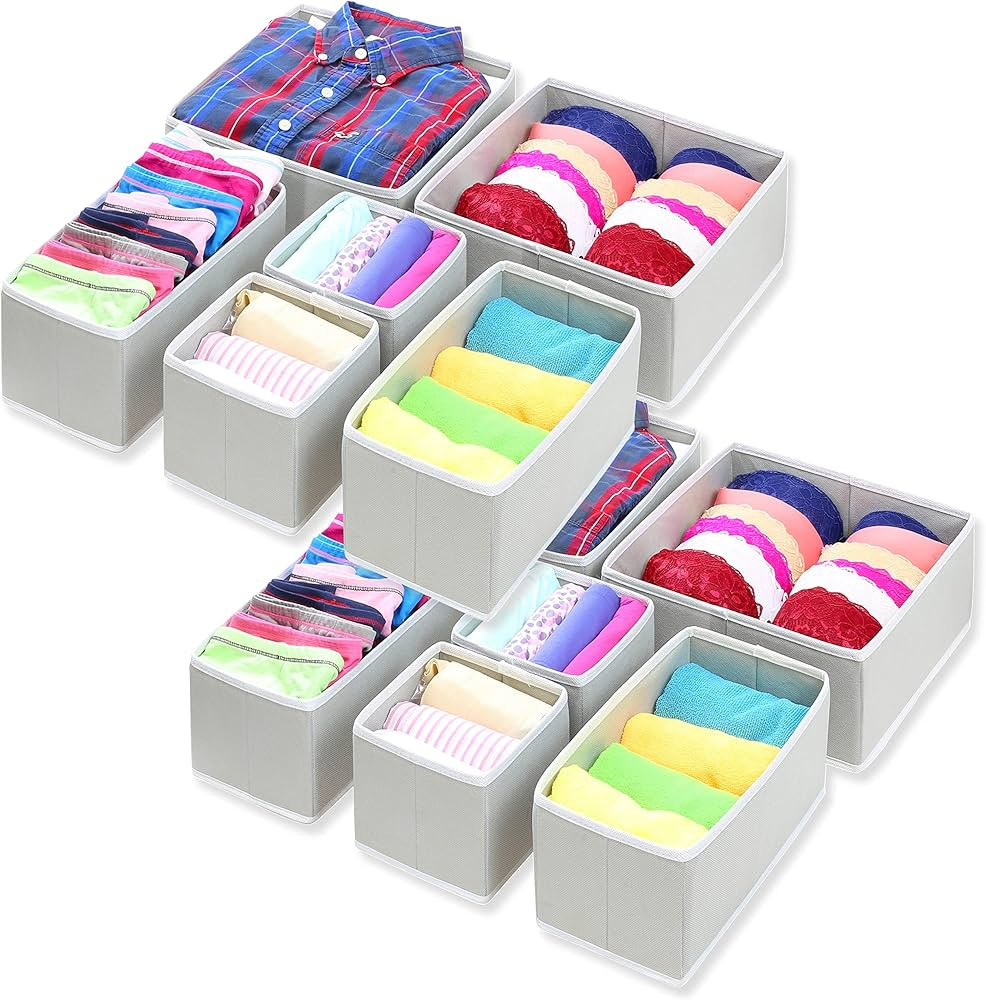 Simple Houseware Foldable Cloth Storage Box Closet Dresser Drawer Divider Organizer Basket Bins f... | Amazon (US)