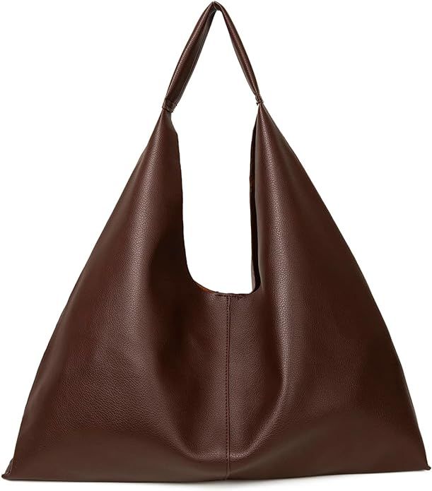 Leather Tote Bag, Oversized Hobo Bags, Large Tote Bag for Women Work, Vegan Leather Handbags Trav... | Amazon (US)