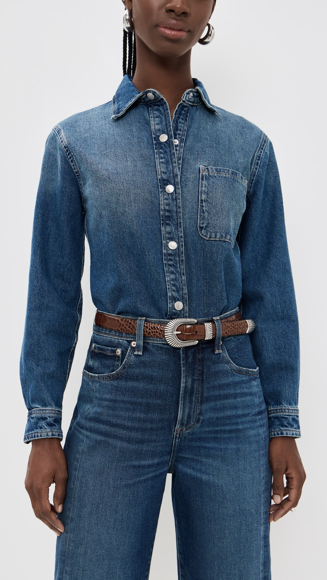 Narrow Western Mock Croc Belt | Shopbop