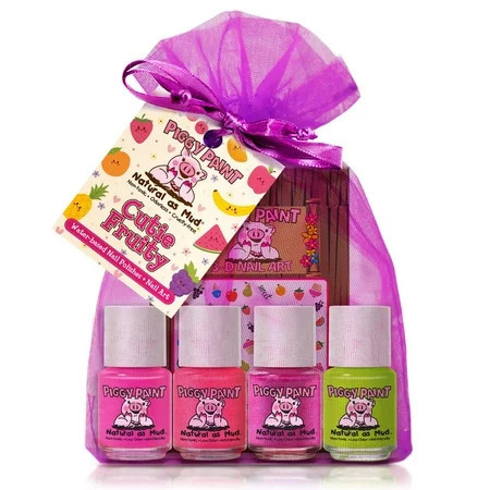 Piggy Paint Cutie Fruity Gift Set 4 Non-toxic Nail Polishes for Kids & Nail Art | Walmart (US)