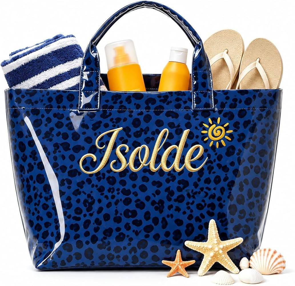 Personalized Jelly Beach Tote Bag with Name, Custom Waterproof PVC Tote for Women, Large Sandproo... | Amazon (US)