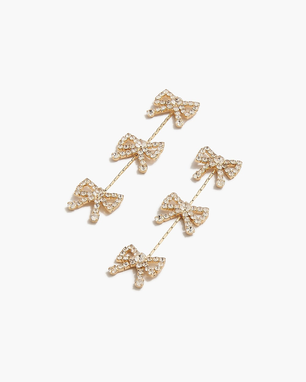 Long crystal bow statement earrings | J.Crew Factory