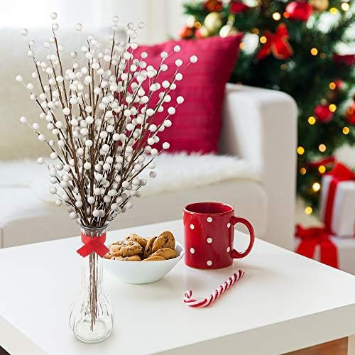 24 Artificial Berry Stem Picks - Decorative Wire Stem Branch Sprays for Christmas Tree Decoration... | Amazon (US)