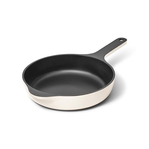 Caraway Cast Iron Skillet - 8” Enameled Cast Iron Pan With 3 Layer Enamel Coating - No Seasoning Required - Compatible With All Stovetops - Free From Forever Chemicals - Cream | Amazon (US)