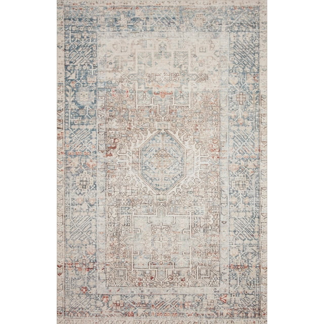 Chris Loves Julia x Loloi Jules Natural/Ocean 2'-0" x 5'-0" Area Rug | Walmart (US)
