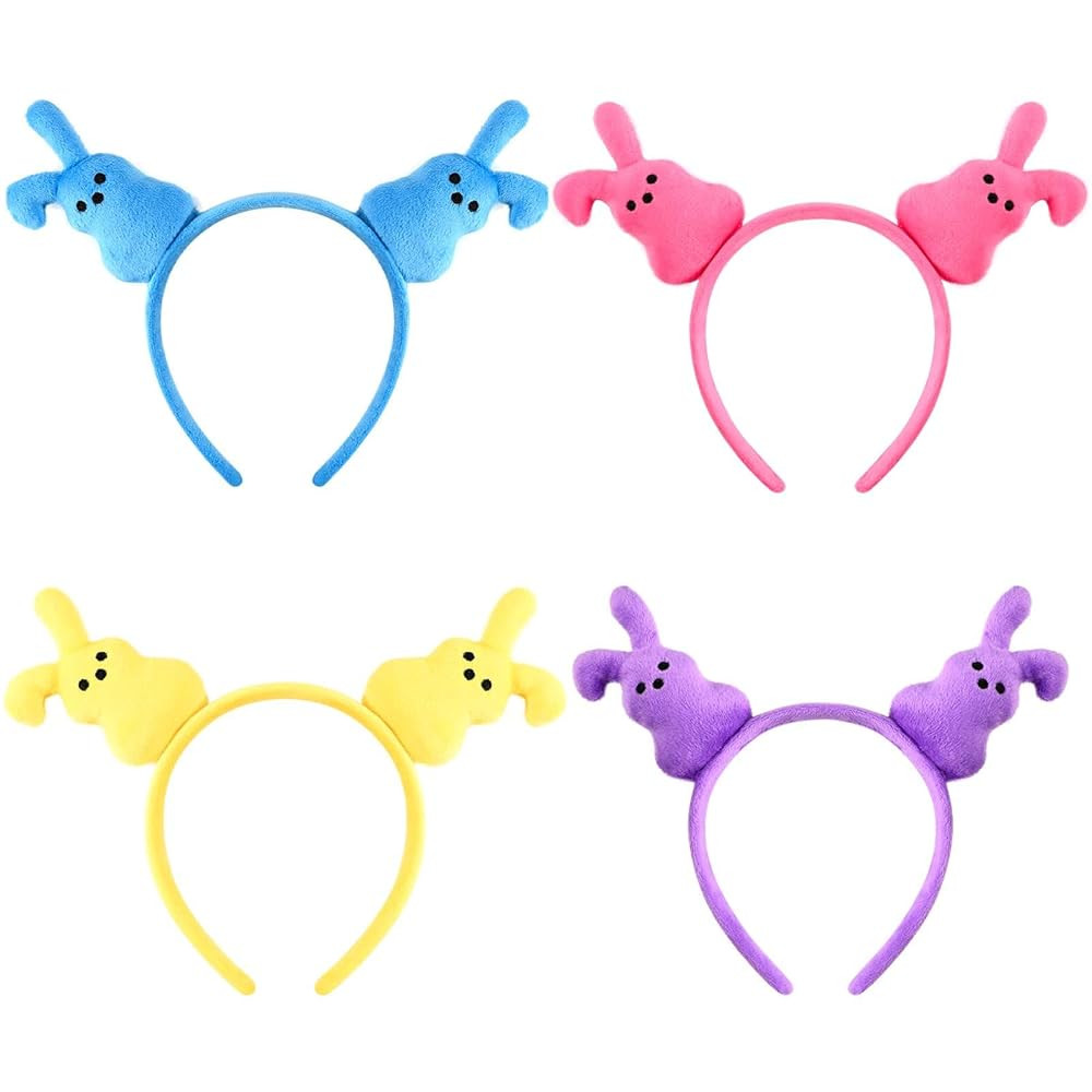 Kavoc 4Pcs Easter Plush Bunny Ears Headband Cute Bunny Rabbit Head Boppers Bunny Hair Accessories... | Amazon (US)