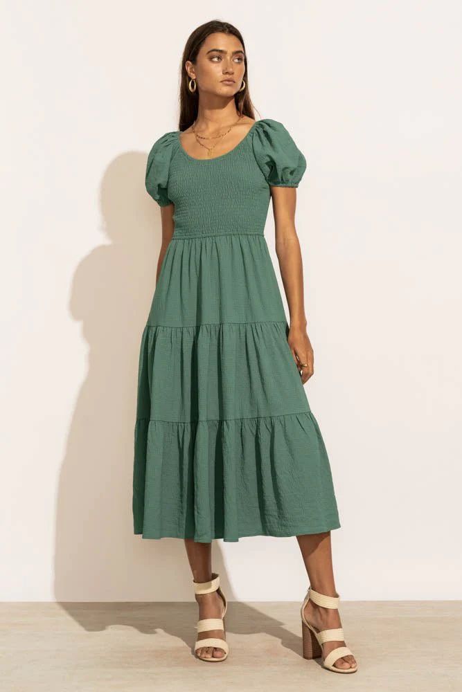 Gemma Midi Dress in Jade - böhme | Bohme