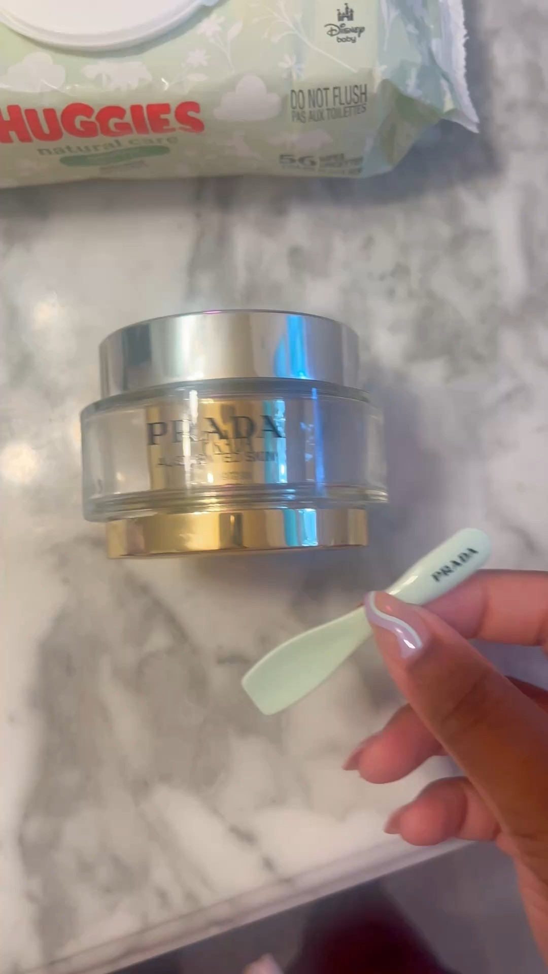 The little luxuries, couples nighttime skin routine! Using Prada Beauty skincare, Kiehl’s ultra hydrating body cream, and Maybelline lip balm hehe 🌸✨🥰