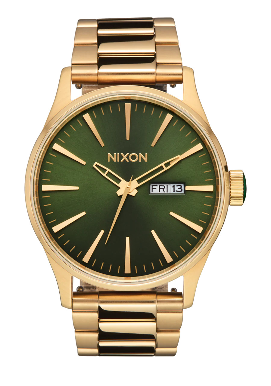 Sentry Stainless Steel Watch | Gold / Green Sunray | Men's Stainless Steel | Nixon (US & Canada)