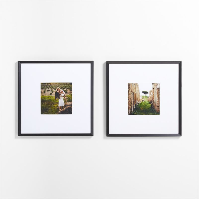 Icon Wood 2-Piece Black 11x11 Gallery Wall Picture Frame Set + Reviews | Crate & Barrel | Crate & Barrel