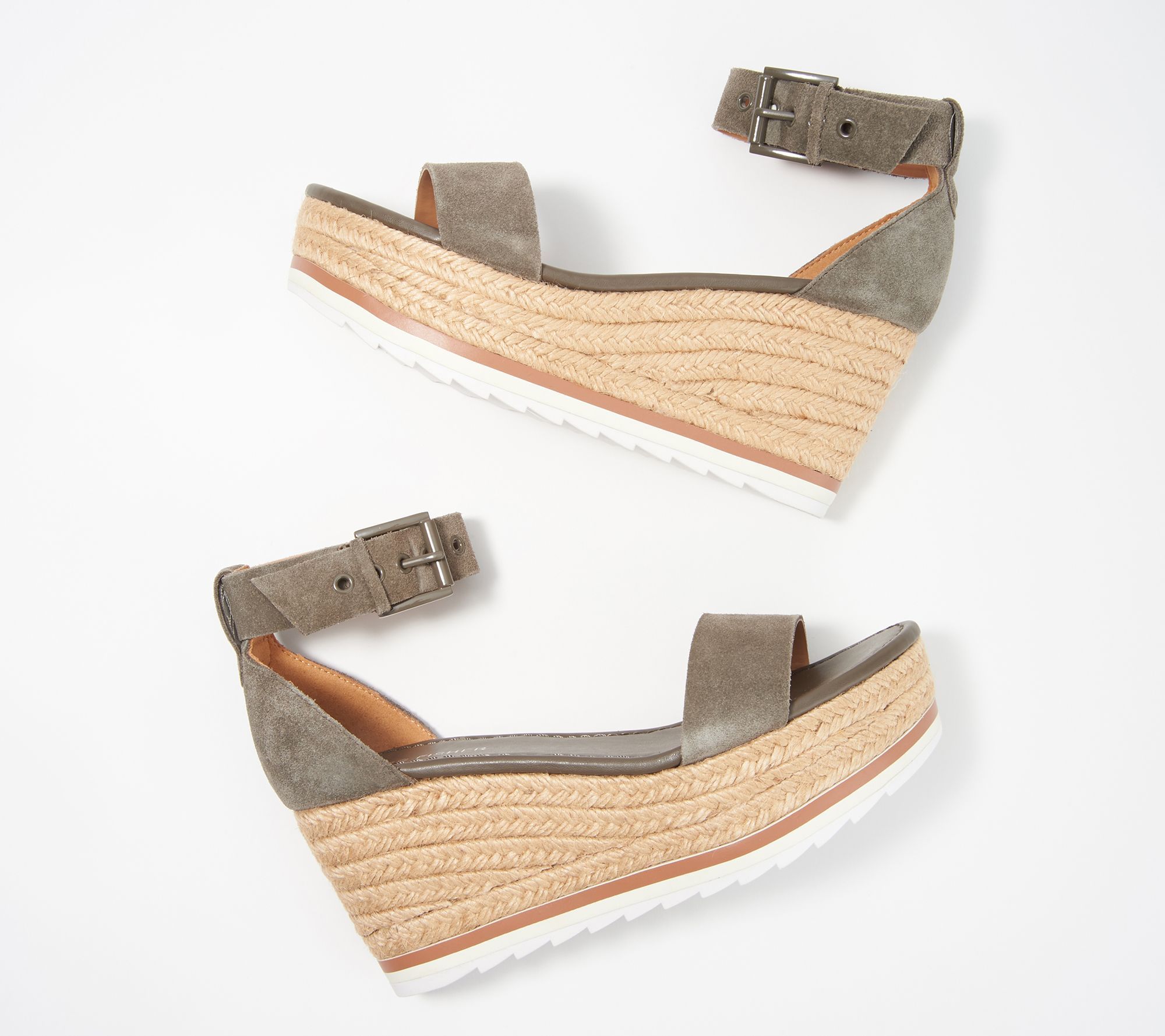 Marc Fisher Leather or Suede Espadrille Wedges - Zako | QVC