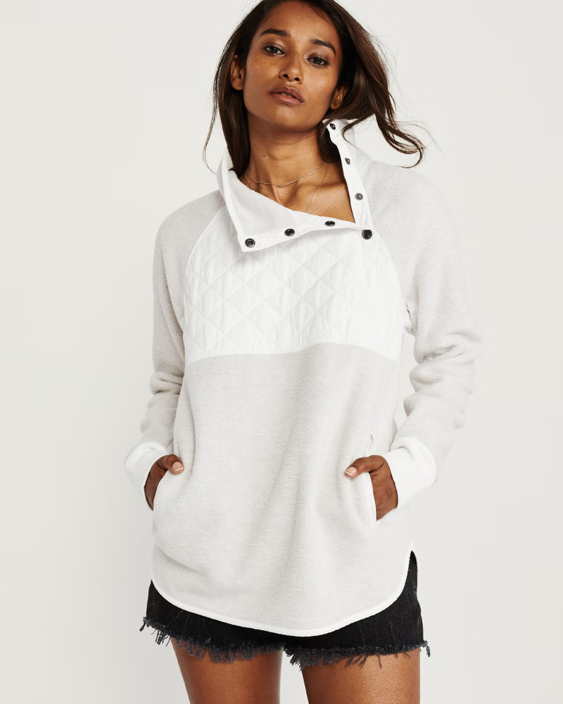 Asymmetrical Snap-Up Fleece | Abercrombie & Fitch (US)