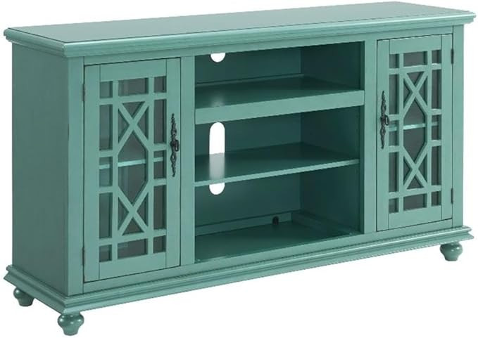 BOWERY HILL Modern/Contemporary 2 Door Antique Teal 63" TV Stand | Amazon (US)