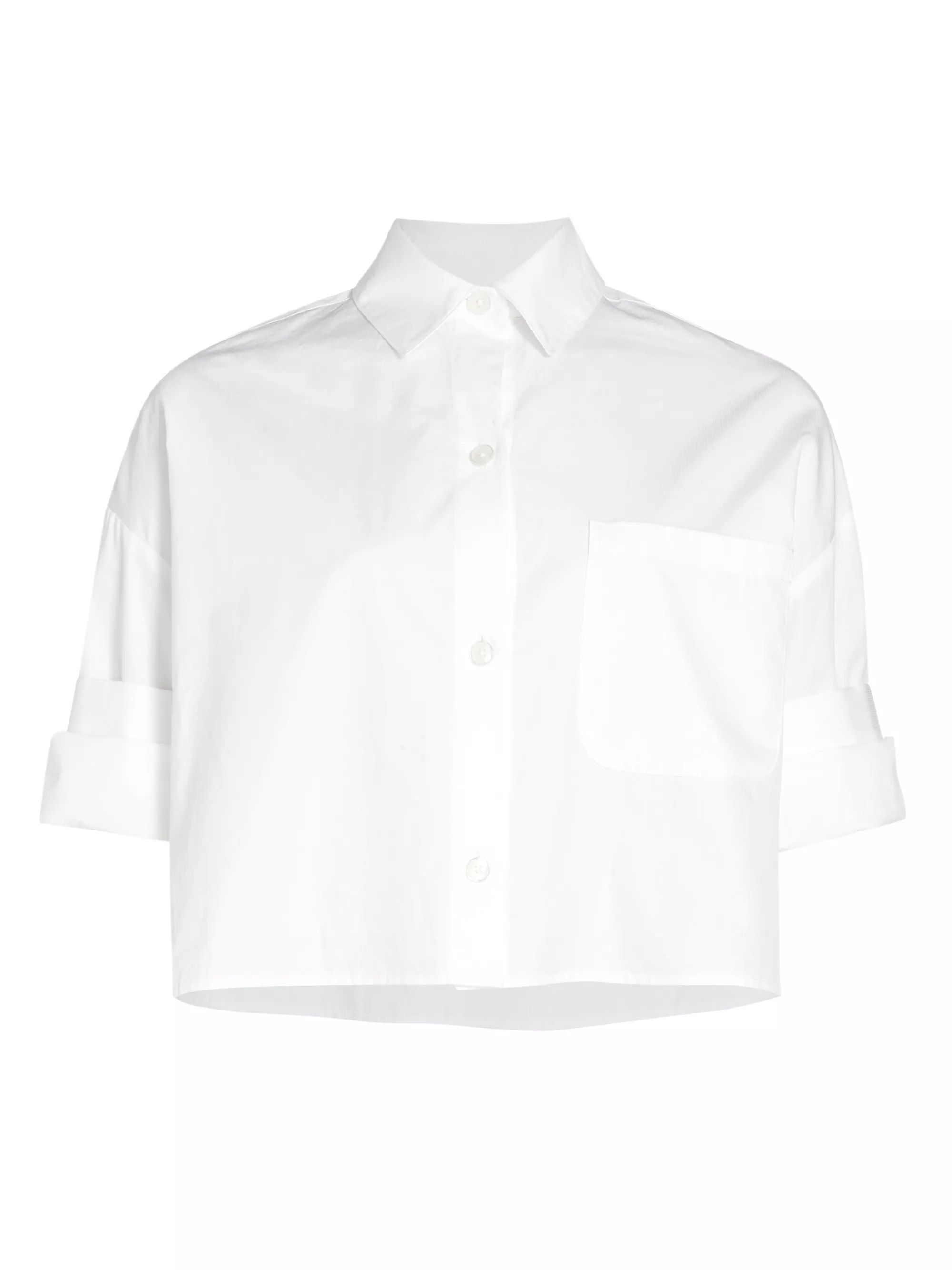 Next Ex Shadow Striped Cotton Crop Shirt | Saks Fifth Avenue