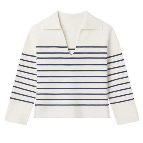 Lydia Cotton Sweater in Nautical Stripe | Lake Pajamas