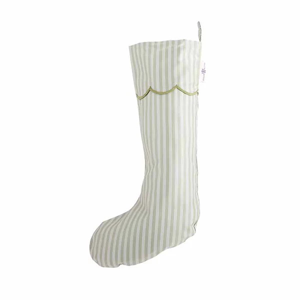 Noelle Stripe Scallop Stocking in Wintergreen | Caitlin Wilson Design