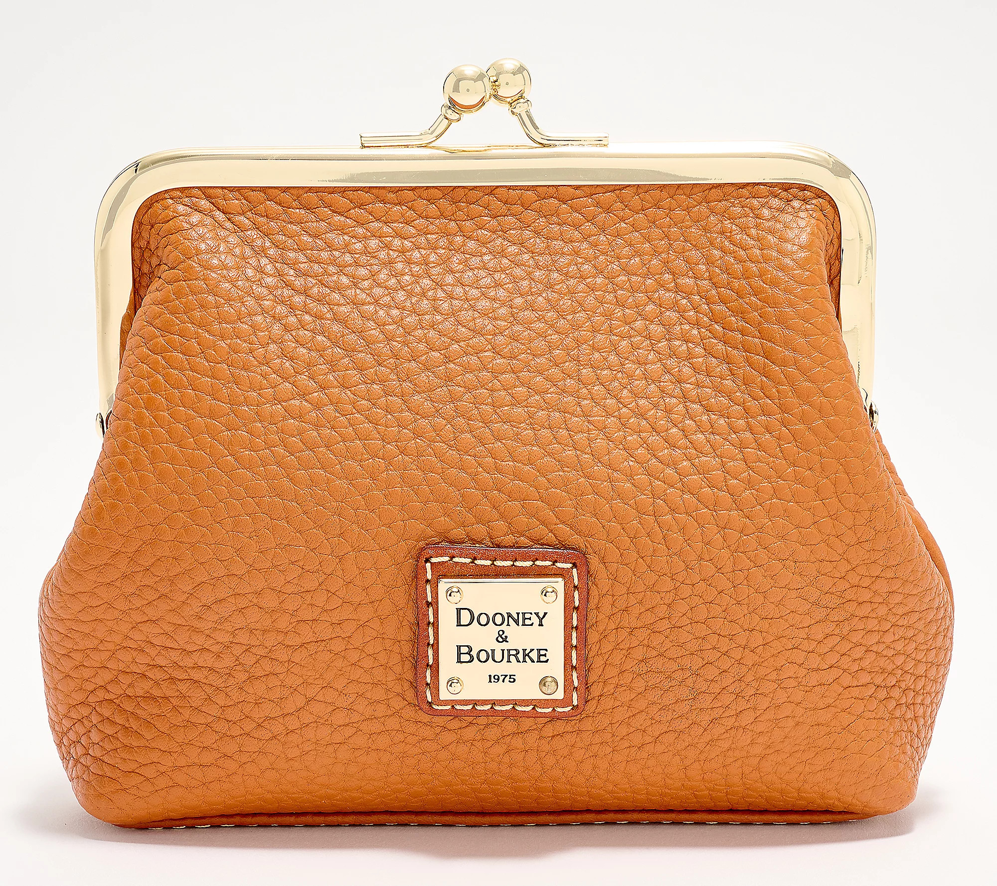 Dooney & Bourke Pebble Leather Large Framed Kisslock Purse | QVC