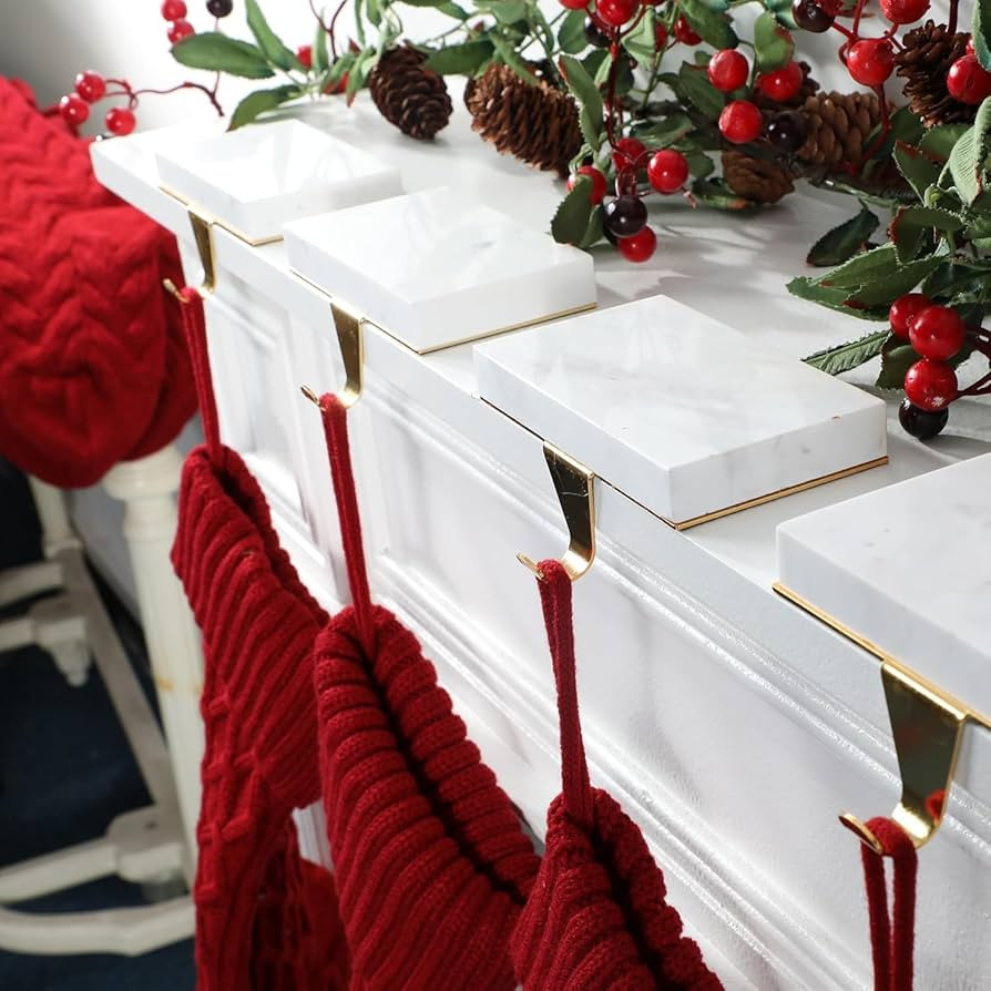 Fonder Mols Christmas Stocking Holders for Mantle, Heavy Deauty Xmas Fireplace Hanger Hooks Metal... | Amazon (US)