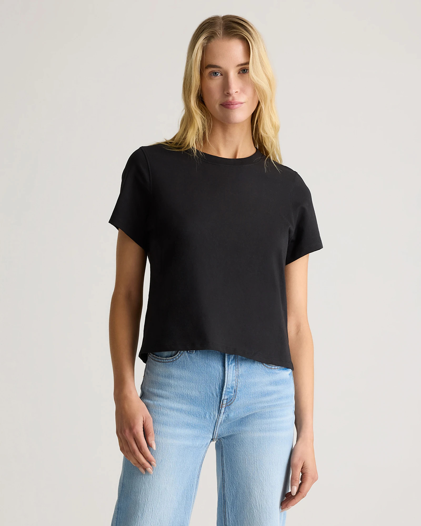 Quince | Women's Boxy Crewneck T-Shirt in Deep Navy, Size Large, Organic Cotton | Quince