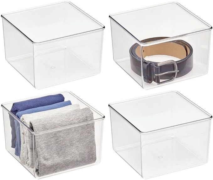 mDesign Square Plastic Drawer Organizer Box, Storage Organizer Bin Container; for Closets, Bedroo... | Amazon (US)