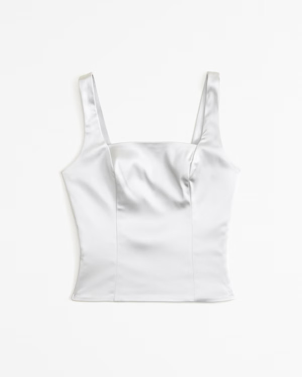 Satin Sculpt Squareneck Set Top | Abercrombie & Fitch (US)