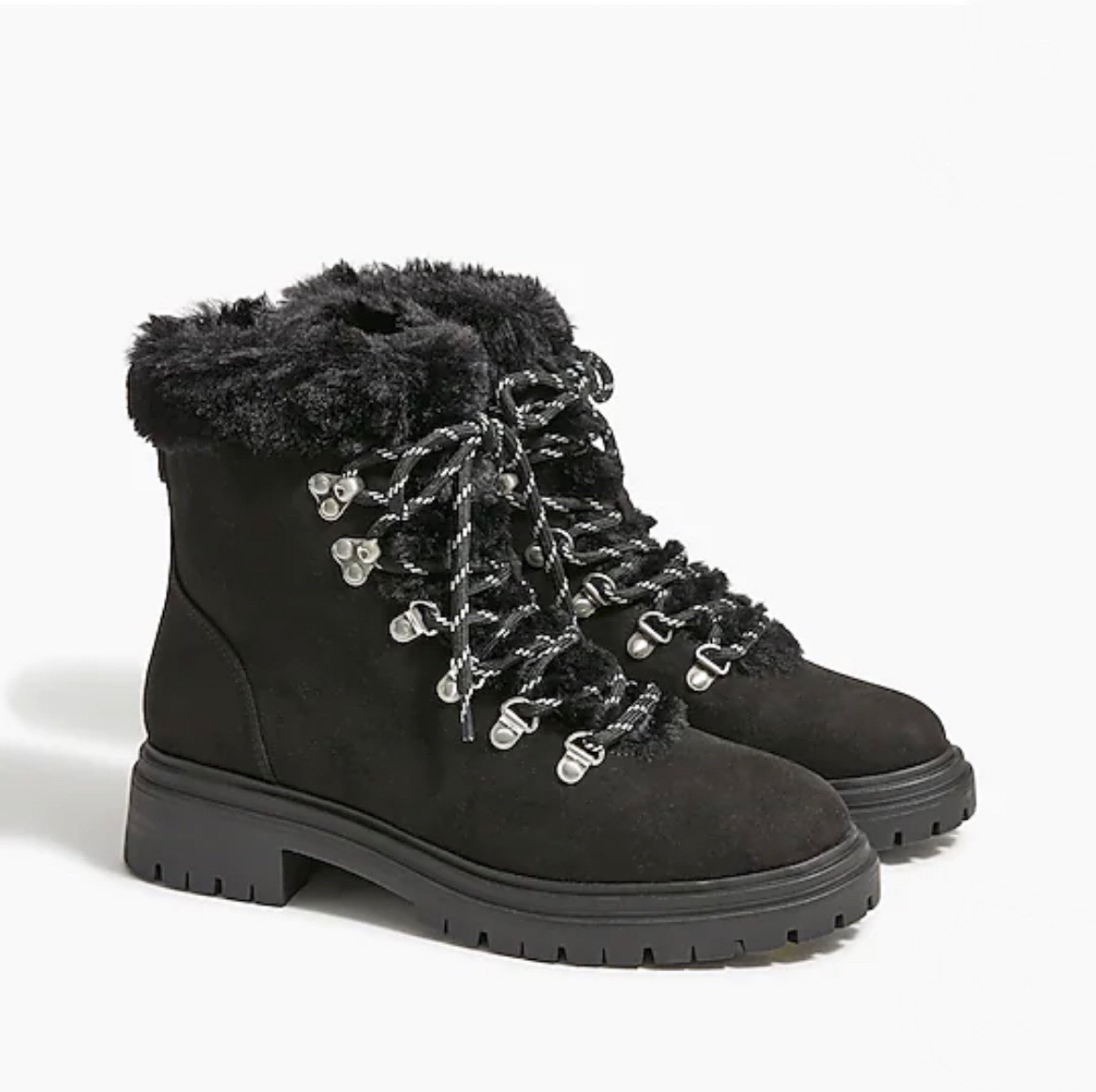 Love these faux fur lace up hiking boots, on sale under $100 with code SHOPNEW and come in camel and black! 
.
Lace up boots lug boots Fall fashion fall outfit fall transitional layering winter fashion winter outfit 

#LTKsalealert #LTKshoecrush #LTKunder100