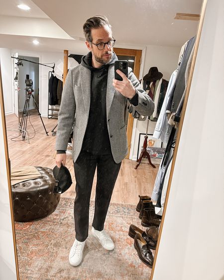 For overseas travel, this is my go-to airport outfit. A hoodie with the super comfortable Public Rec All Day Every Day pant, white sneakers, black baseball cap, and a gray tweed herringbone blazer to add a little dapper sartorial element. It’s all about maximum comfort while staying stylish  

#LTKmens #LTKstyletip #LTKtravel